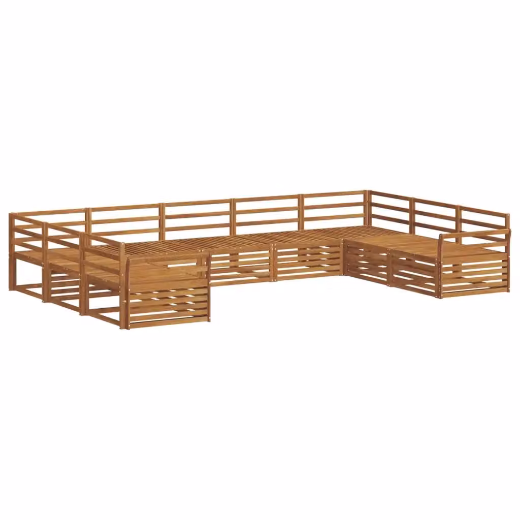 Set di divani da esterno a L vidaXL in legno di acacia massello marrone con cuscini inclusi – 2