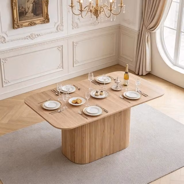 Tavolo da pranzo moderno in MDF effetto legno 160 x 90 cm