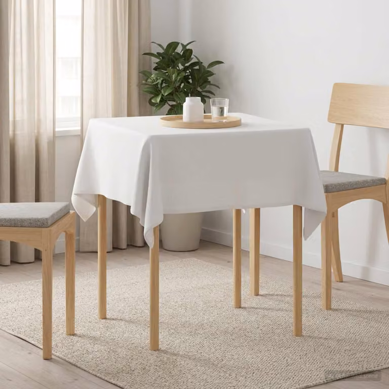 Set di 5 tovaglie quadrate vidaXL in poliestere bianco, idrorepellenti e antimacchia, L 110 x L 110 cm