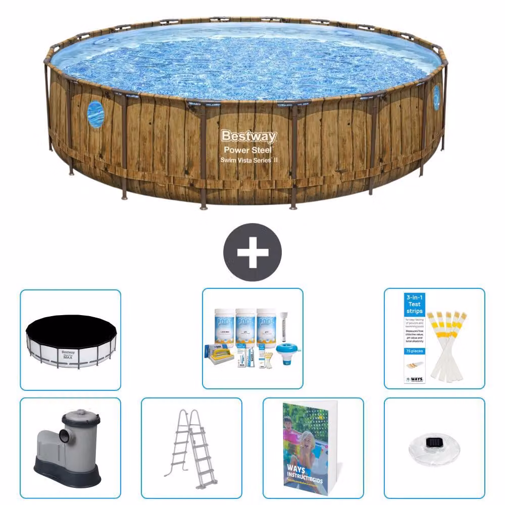 Bestway Power Steel, piscina rotonda - 549x122 cm - composta da 6 parti, modello S576
