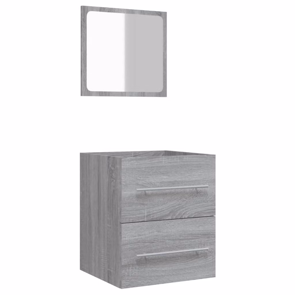 Mobile da Bagno con Specchio Grigio Sonoma 41x38,5x48 cm