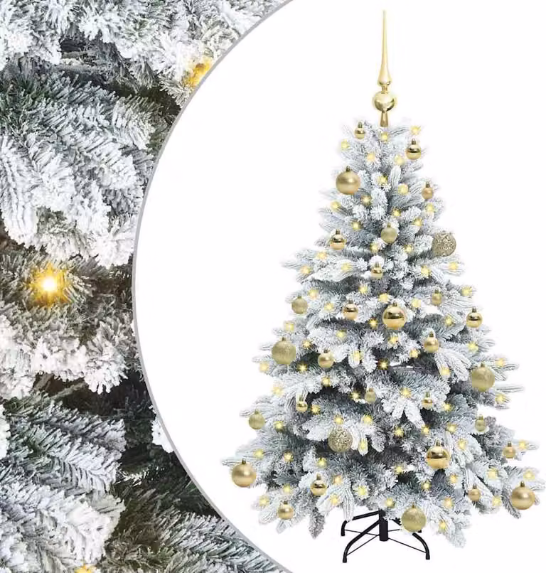Albero di Natale artificiale con 150 LED Bianco 120 cm PE e PVC