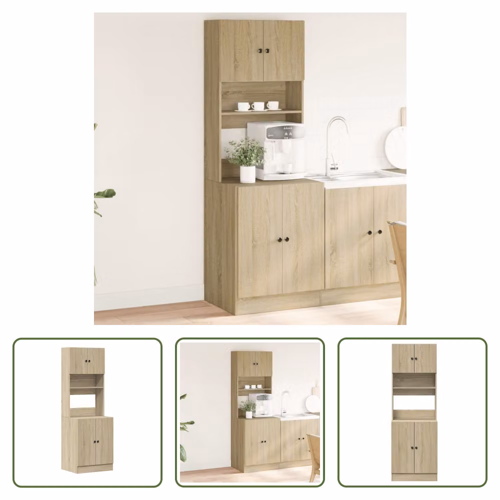 The Living Store Armadio da cucina rovere Sonoma 60x50x180 cm materiale legno