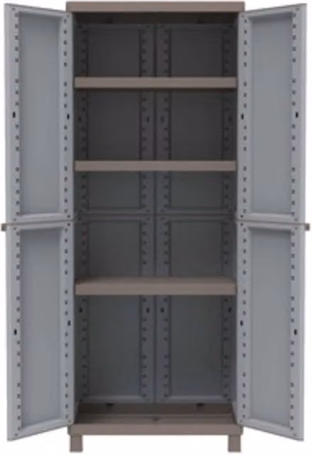 Armadio Terry C Rattan con 2 Ante Grigio L: 68 cm, P: 39 cm, H: 170 cm