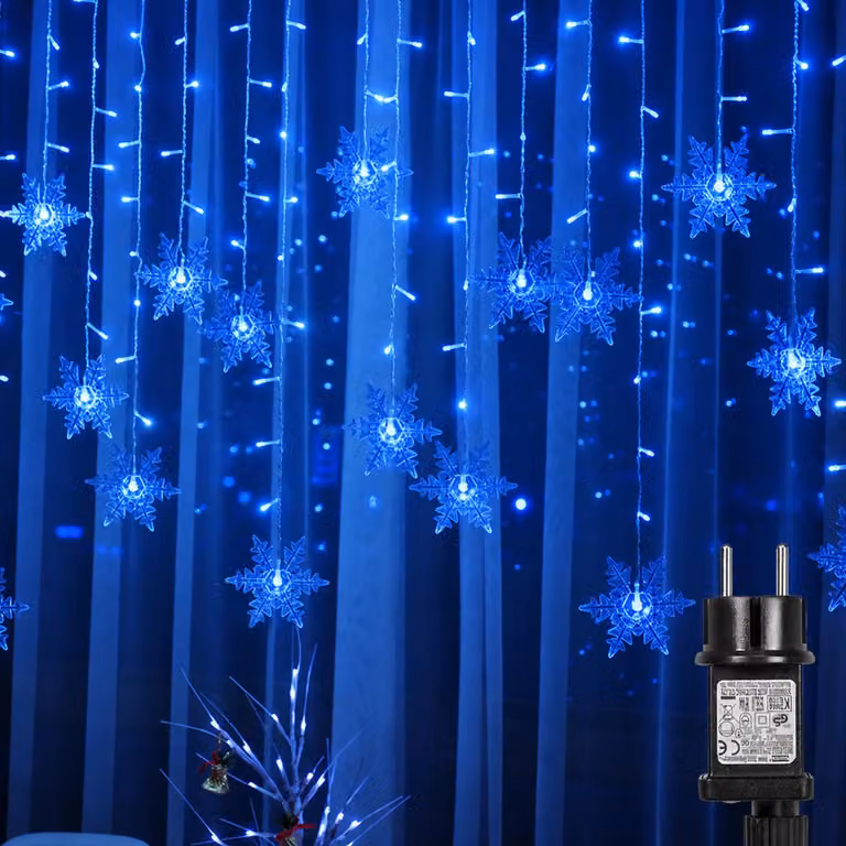 94 LED fiocco di neve luci fatate impermeabile Natale giardino festa decorazione, blu