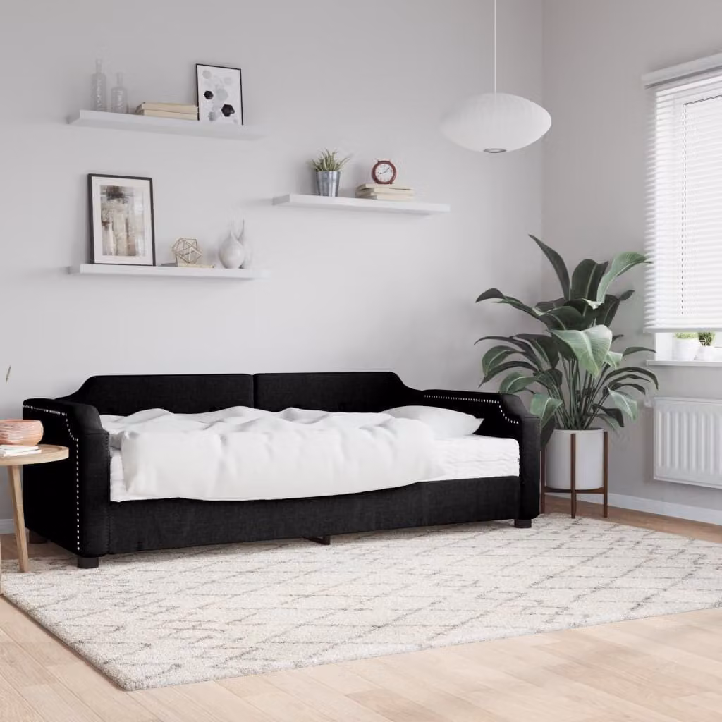 Maison Exclusive - Divano letto con materasso nero 100x200 cm in tessuto