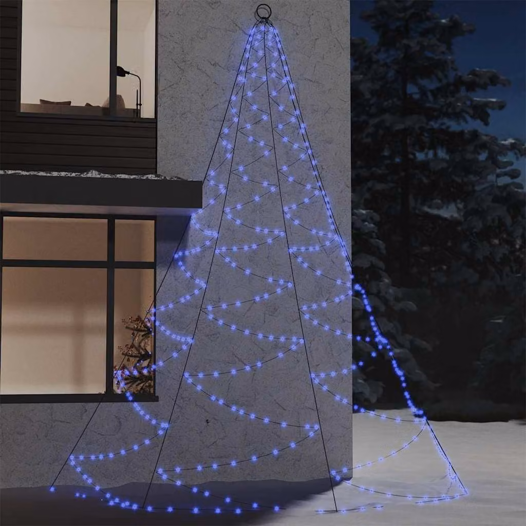 Albero da Parete Natalizio con 720 LED Blu vidaXL, Lunghezza: 5 m