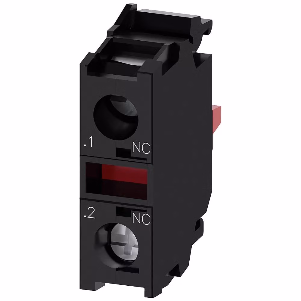 Modulo di contatto Siemens con 1 elemento di commutazione, 1 polo, contatti placcati in oro, collegamento a vite 3SU14001AA101MA0