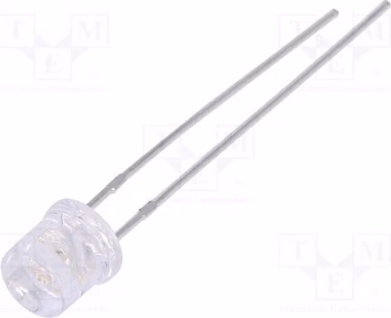 5 LED, 5mm, 2,6÷3,6V, blu, 100°, LL-504BC1E-B4-2B. Diodi LED a montaggio traversa, 5mm, 20mA, 460÷780mcd