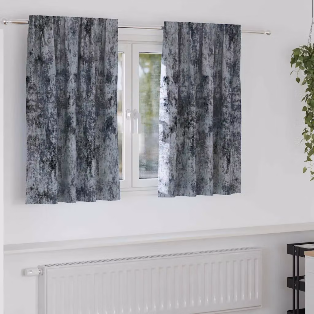 Set di 2 tende in velluto vidaXL grigio argento, oscuranti e termoisolanti, L: 140 cm x H: 140 cm