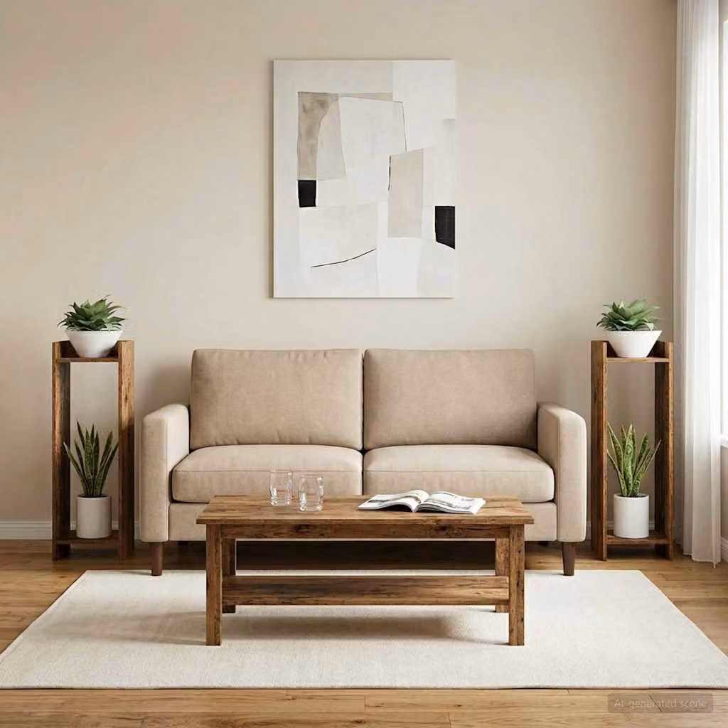 Set di 2 supporti per piante vidaXL in legno color marrone, L/P/H: 30 x 30 x 100 cm