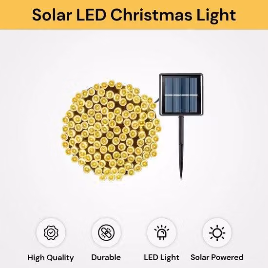 22 metri di luci LED solari a forma di farfalla per esterni - Bianco e luce calda