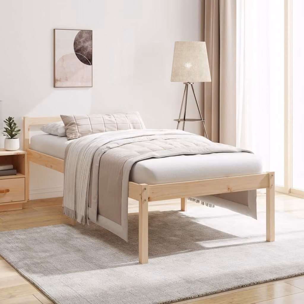 The Living Store Letto Senior 90x190 cm in legno massiccio di pino
