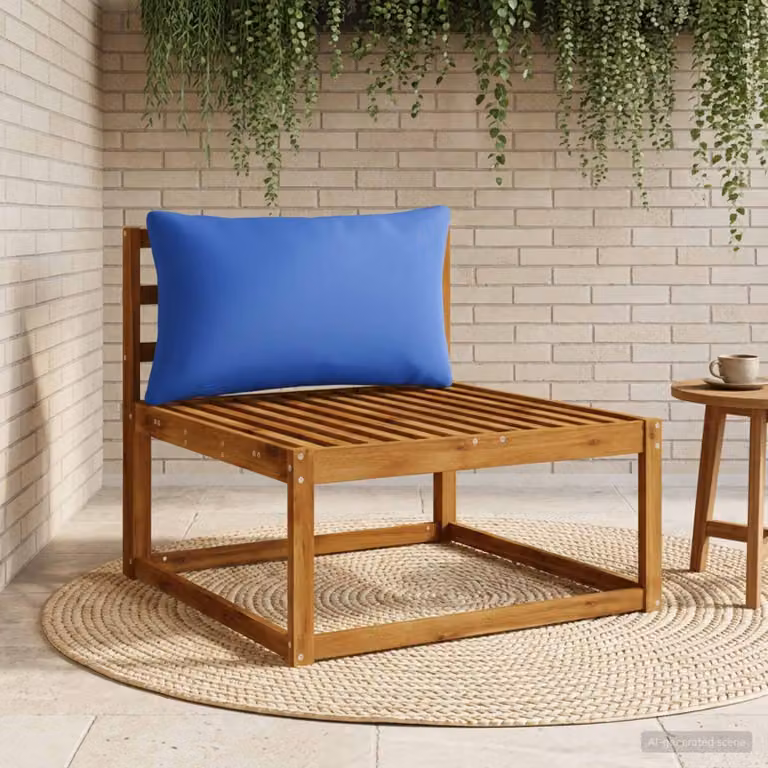 Cuscino per schiena vidaXL PUTTEN in poliestere blu reale con rivestimento rimovibile e lavabile in lavatrice