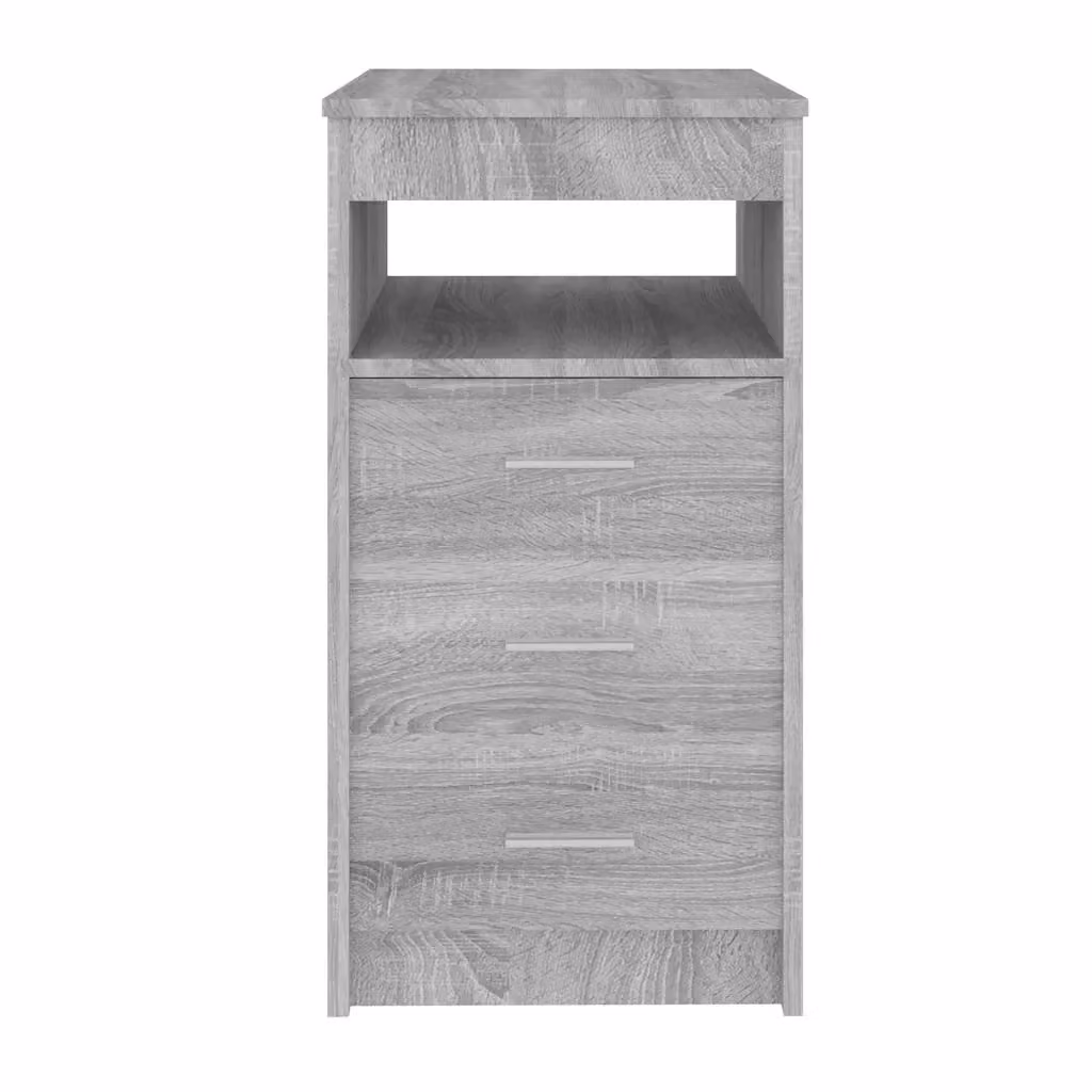 Cassettiera moderna multifunzionale in legno composito grigio L 40 cm, P 50 cm, H 76 cm – 2