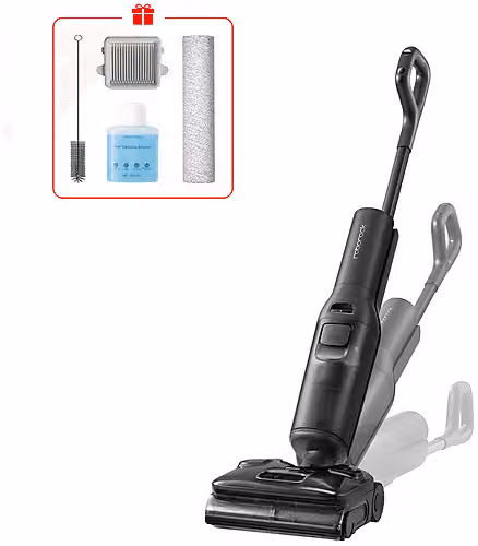 Aspirapolvere e lavapavimenti Roborock F25 Steam Black con potenza di 269 W, funzione acqua calda e asciugatura ad aria calda