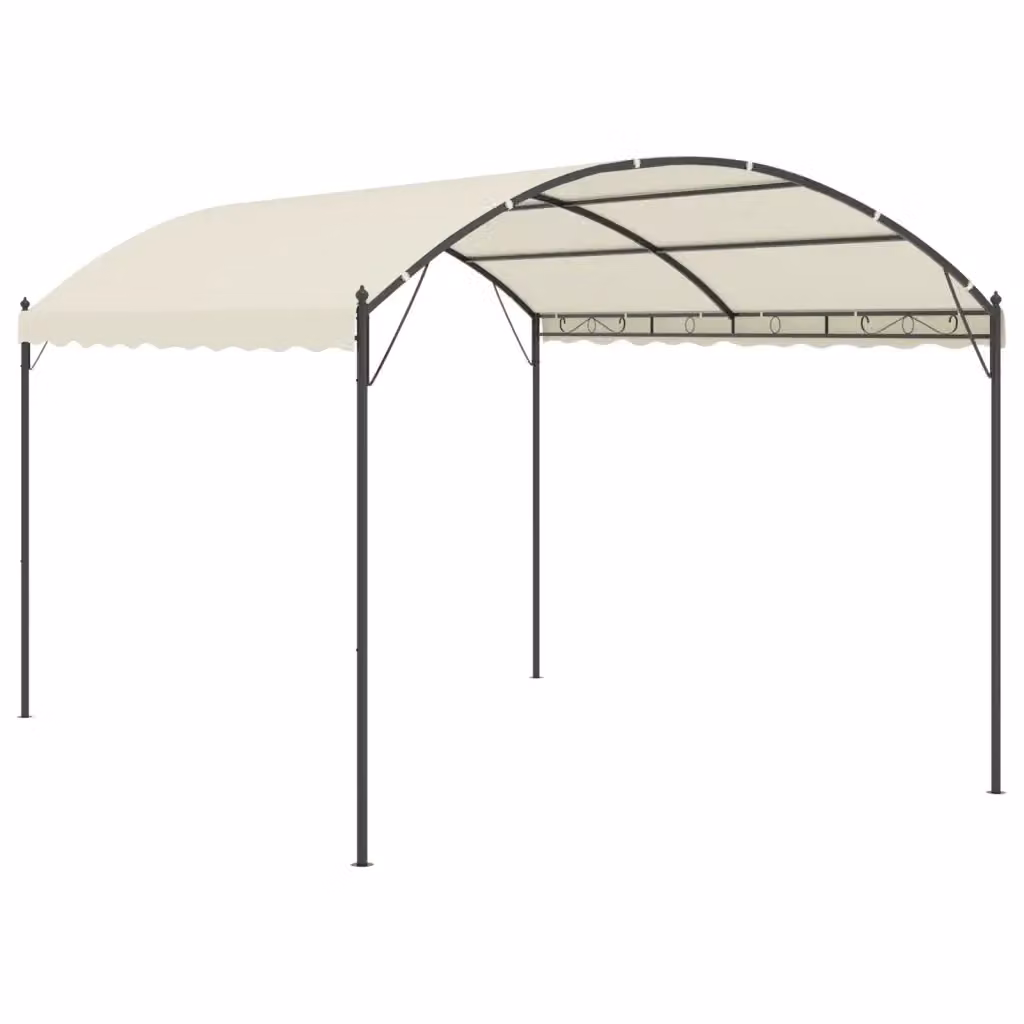 Gazebo Videx in tessuto beige e nero con struttura in acciaio e poliestere L/P/H: 400 x 300 x 260 cm – 2