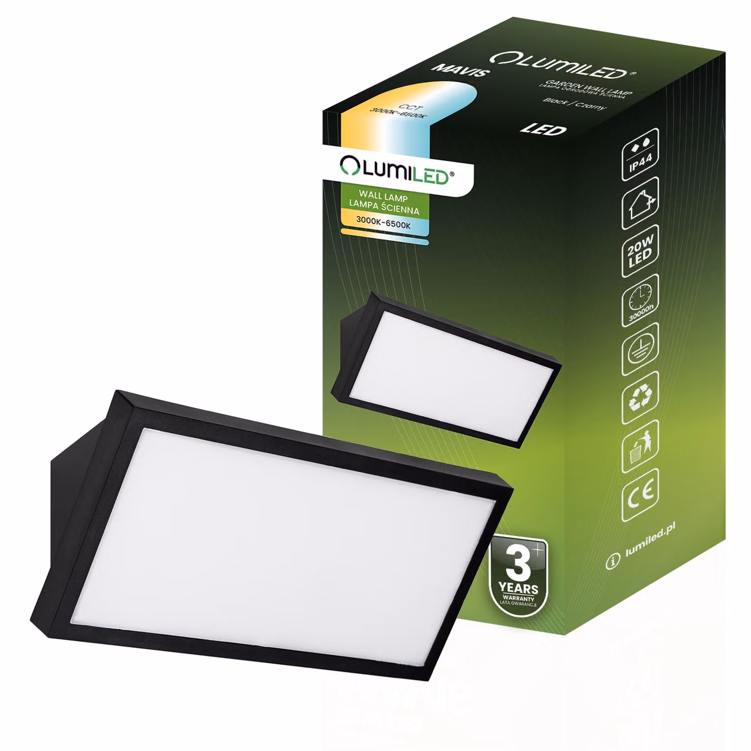 LUMILED lampada da parete per esterni 20W Moderna 230V 3000 K-6500 K bianco caldo bianco neutro bianco freddo lampada da parete lampada da parete per esterni IP44 resistente agli spruzzi d'acqua per esterni