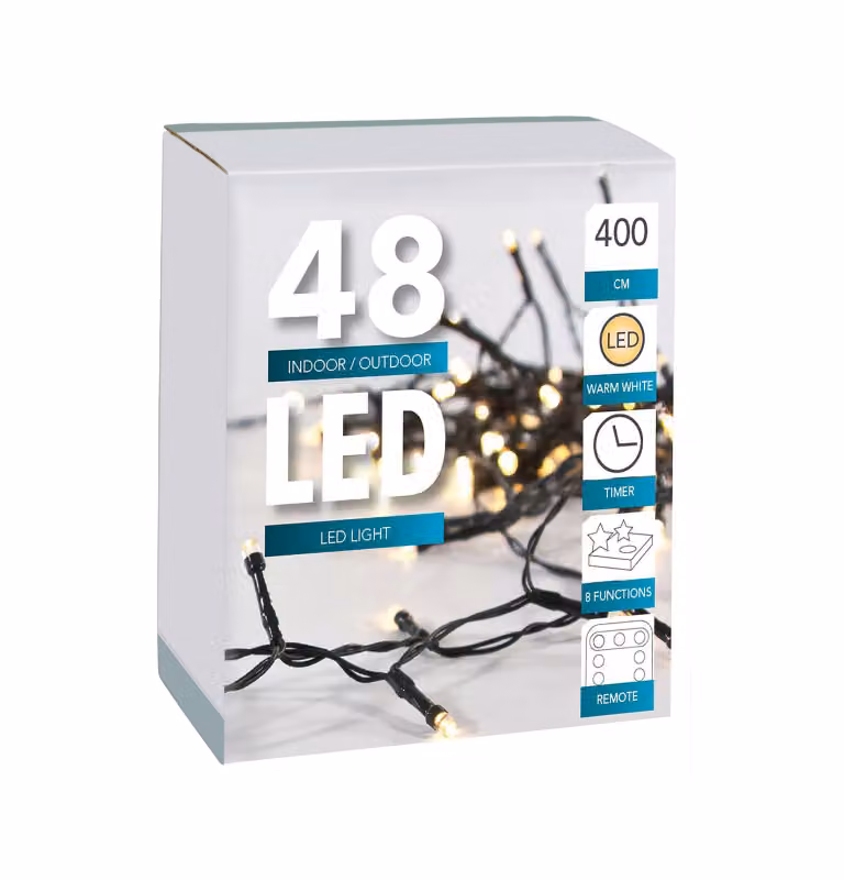 Fata LED 48 LED - 400 cm / timer / telecomando