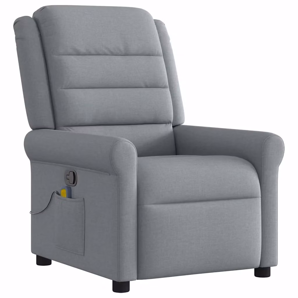 Poltrona Relax Reclinabile vidaXL in Tessuto Grigio con Braccioli L/P/H: 73 x 42,5 x 91,5 cm – 2