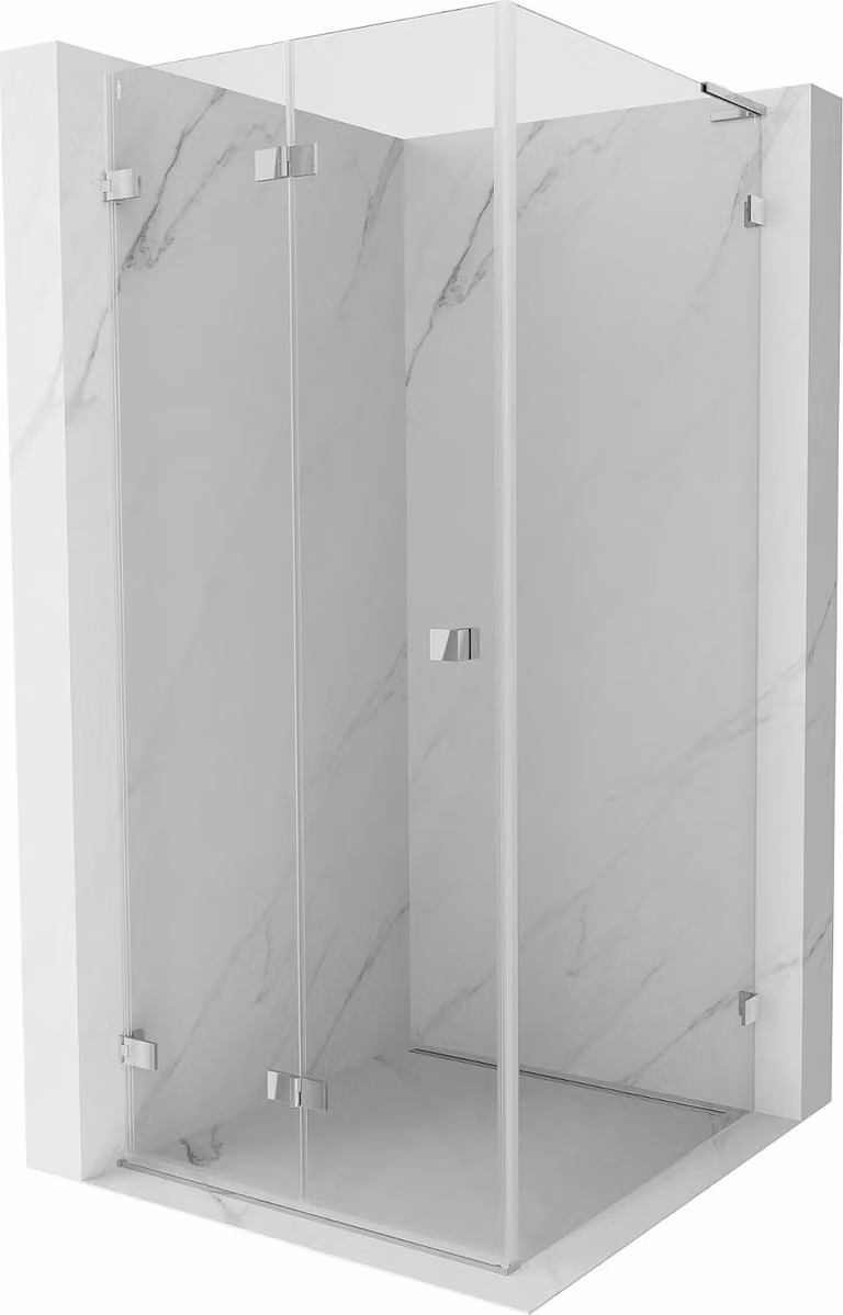 Mexen Lunar-F L cabina doccia pieghevole sinistra 100 x 100 cm, trasparente, cromo - 836L-100-100-01-00-L