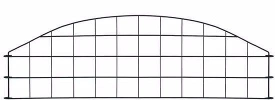 Set di recinzione composto da 5 pannelli e 6 pali, curvo, 77,3 x 26 cm, verde, in acciaio verniciato a polvere, per recinzioni di laghetti e barriere di sicurezza per bambini, recinzioni decorative da giardino e pergolati.