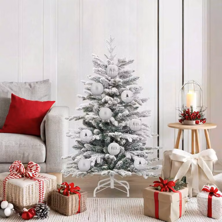 Set di 15 palline di Natale vidaXL in plastica argentata, diametro: 10 cm