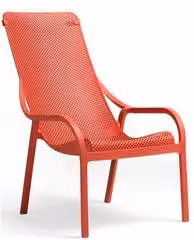 Poltrona in polipropilene Nardi NET Lounge colore Corallo per giardino e soggiorno