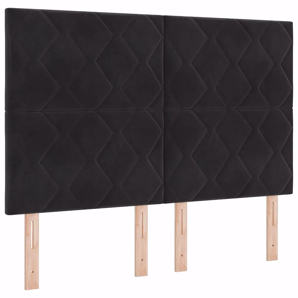 Testiera per letto con illuminazione LED vidaXL in velluto nero, Larghezza: 160 cm – 2