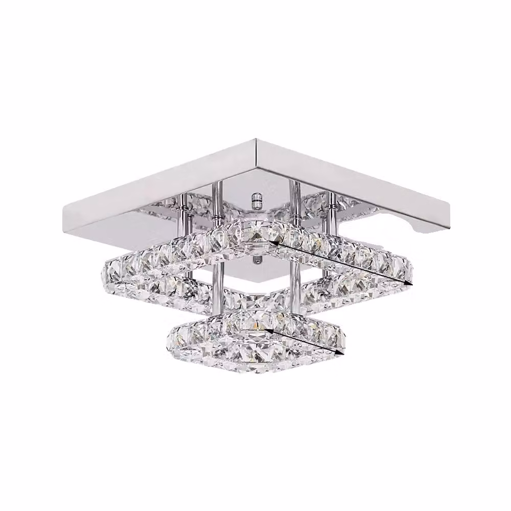Lampada da soffitto in cristallo, sorgente luminosa a LED, funzionalità dimmerabile, L27xL27cm, variabile
