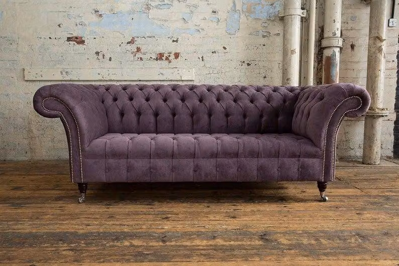 Chesterfield 3 Sitzer Couch Polster Sitz Leder Couchen Sofas Sofa