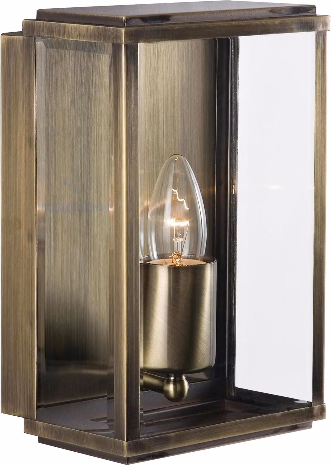Applique Contemporanea Scatola Acciaio Adjustable Vetro 1 Luce E27