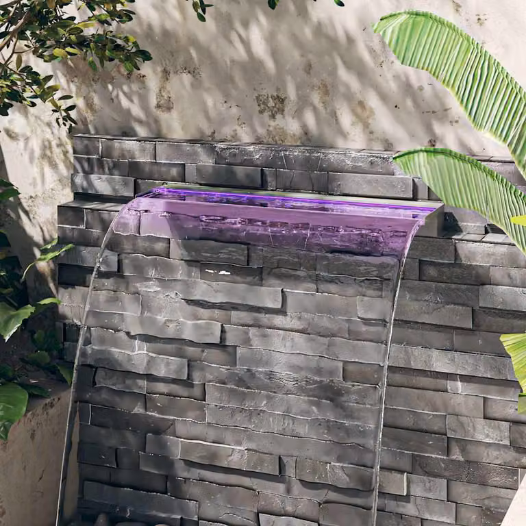 vidaXL Sfioratore a Cascata con LED RGB in Acciaio Inox Grigio, L: 90 cm