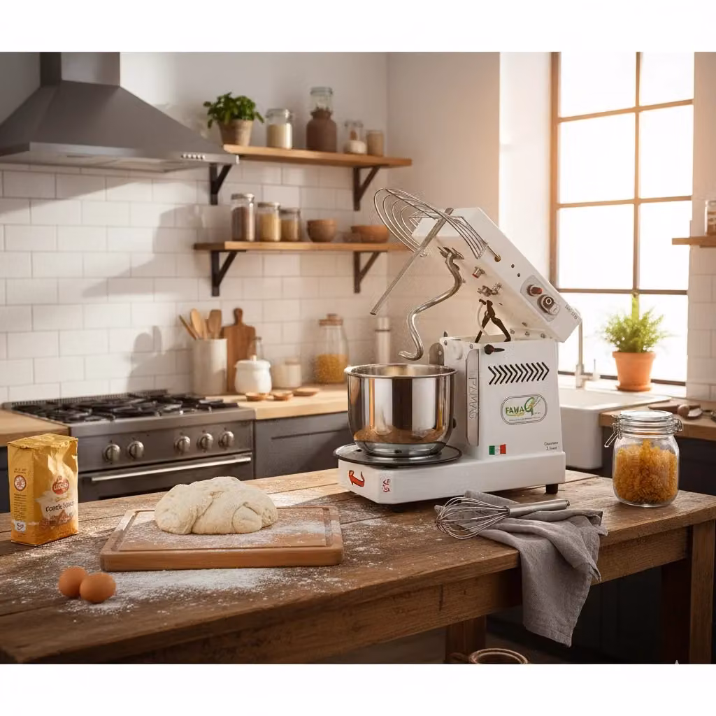 Impastatrice a spirale Famag IM 10S bianca con vasca estraibile e ribaltabile, 10 velocità, 400W, capacità 8kg – 2