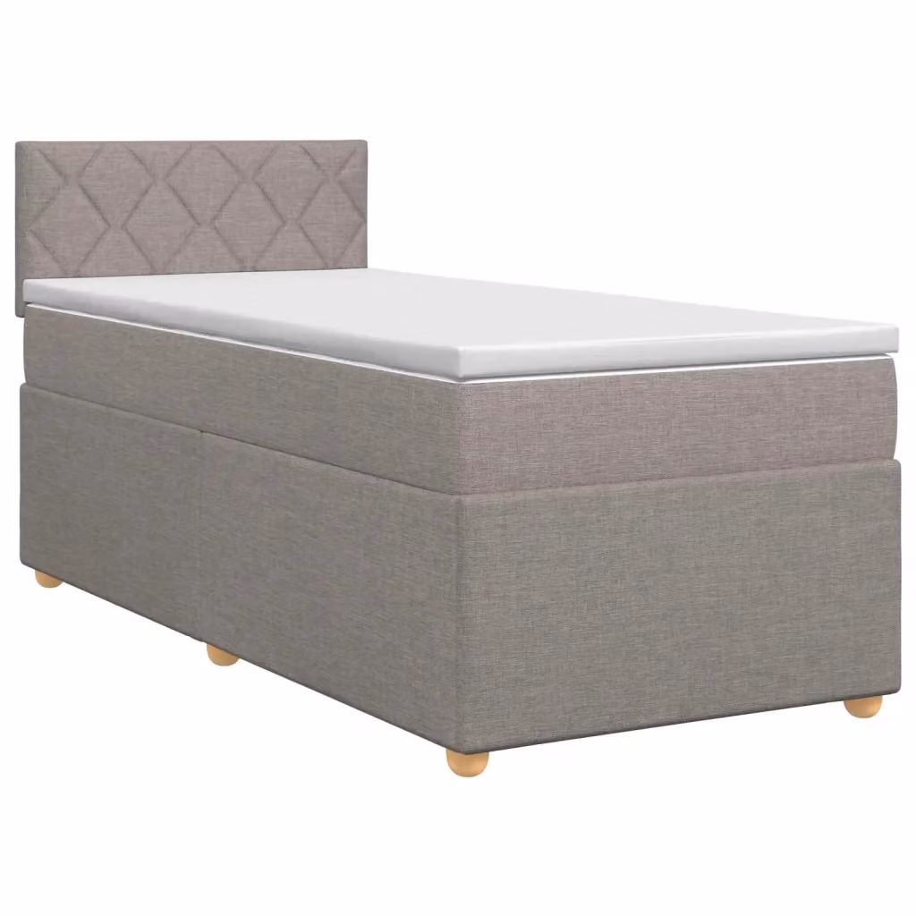 Letto box spring con materasso ibrido vidaXL in tessuto tortora L/P/H: 200 x 90 x 140 cm – 2