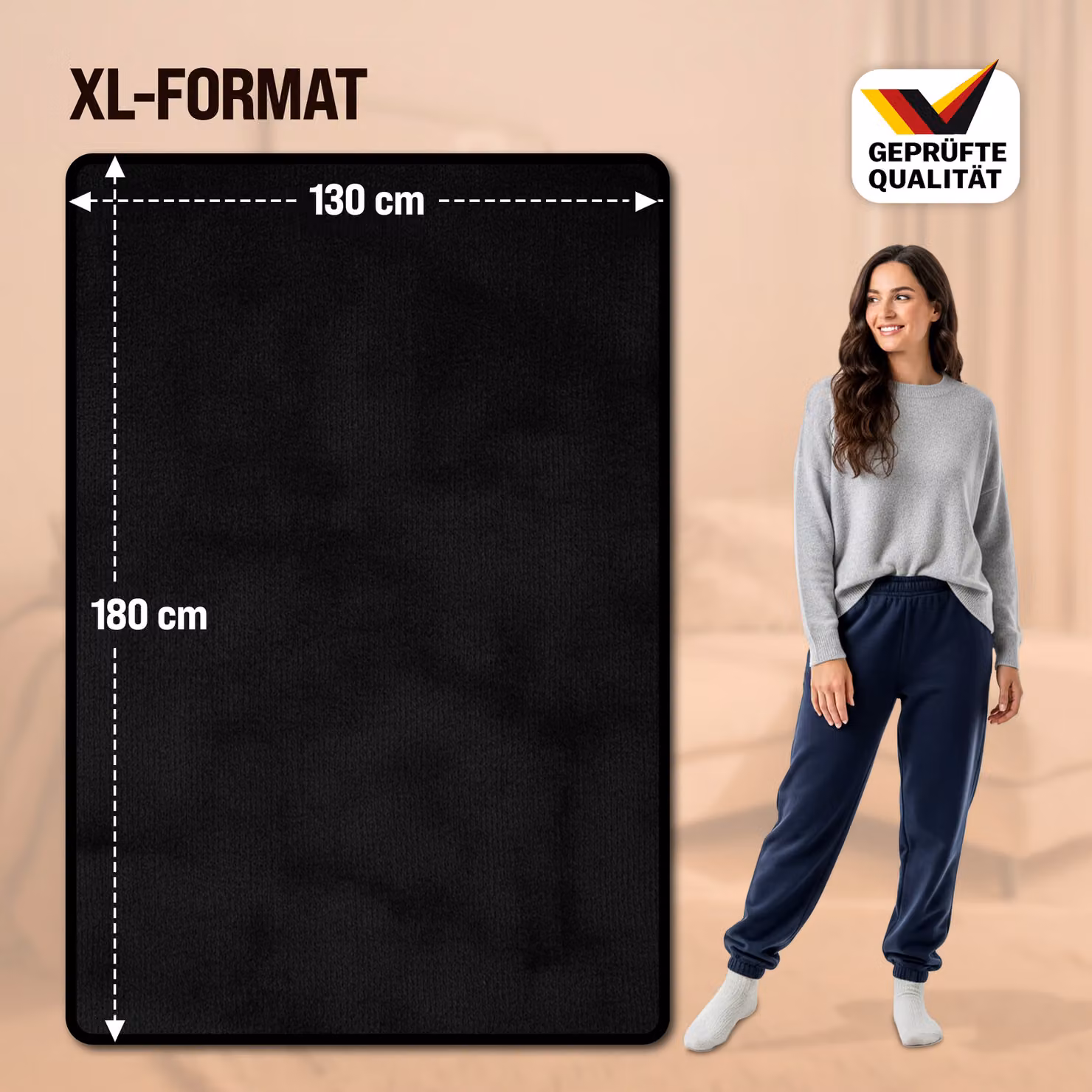Coperta Elettrica Monzana Antracite con 10 Livelli di Calore e Timer, L 180 cm x P 130 cm – 3