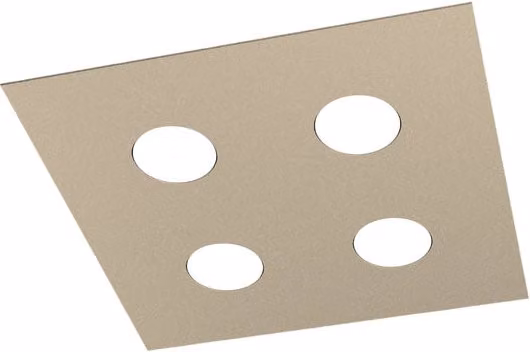 Toplight Plafoniera da soffitto quadrata Area con 4 luci, design moderno, colore beige, attacco GX53, L/P/H: 40 x 40 x 3 cm