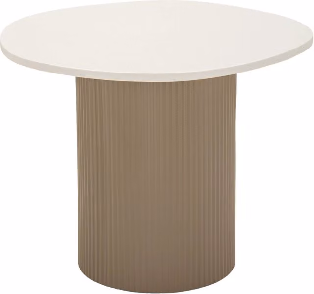 Tavolinetto Frankfurt GIORDANOSHOP in metallo, MDF e marmo artificiale grigio e bianco, L: 46 cm, P: 48 cm, H: 39 cm