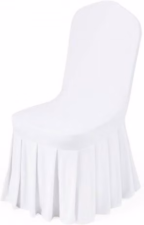 Set di 30 coprisedie VEVOR bianchi in poliestere e spandex, lavabili e rimovibili con parte anteriore piatta, adatti per matrimoni e ristoranti, L 51 x P 45 x H 95 cm