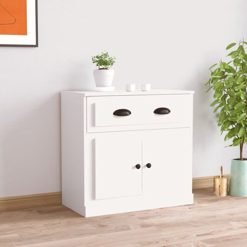 Credenza bianca vidaXL in legno multistrato L: 70 cm, P: 35,5 cm, H: 67,5 cm
