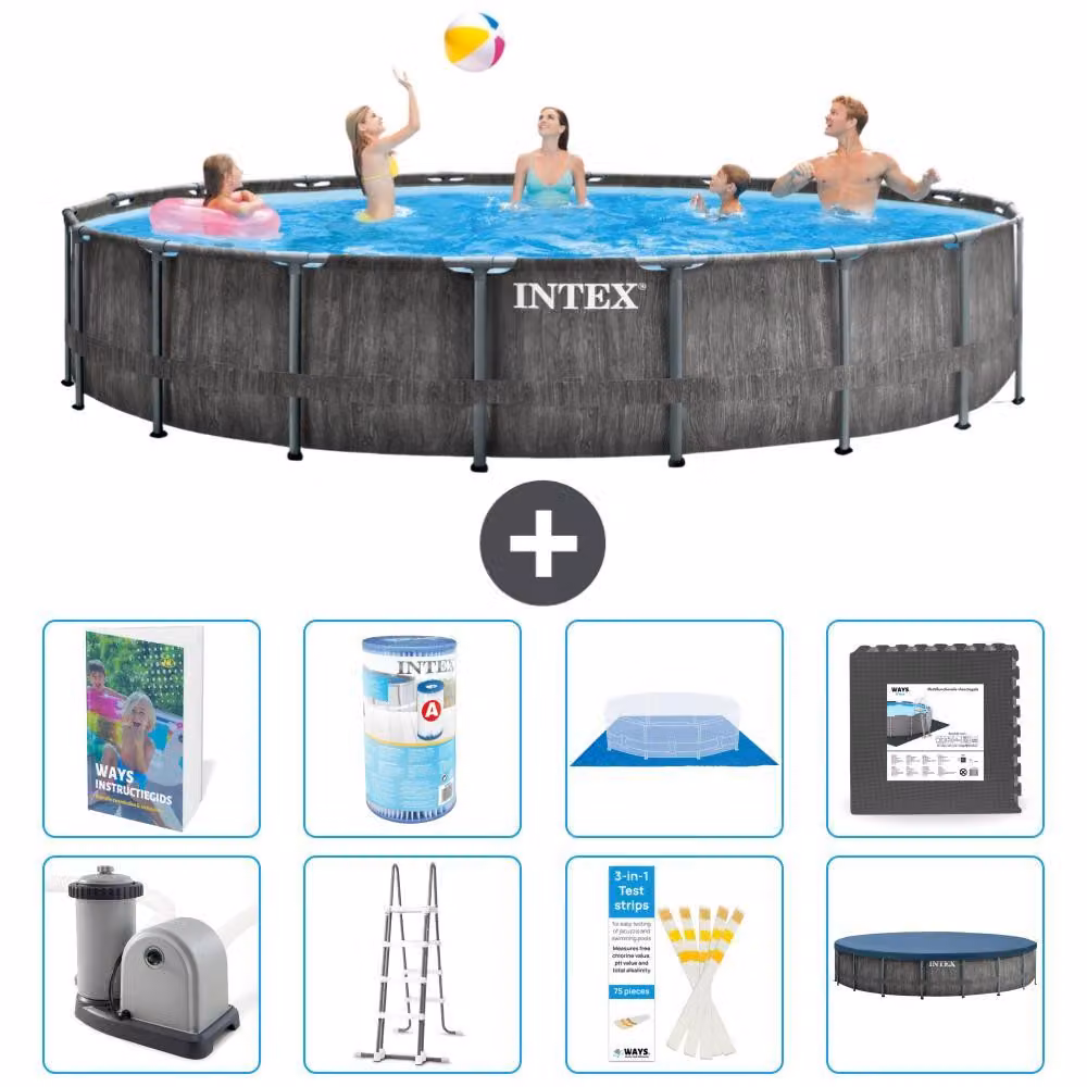 Struttura per piscina a forma di prisma - 549x122 cm - composta da 7 elementi - modello S563