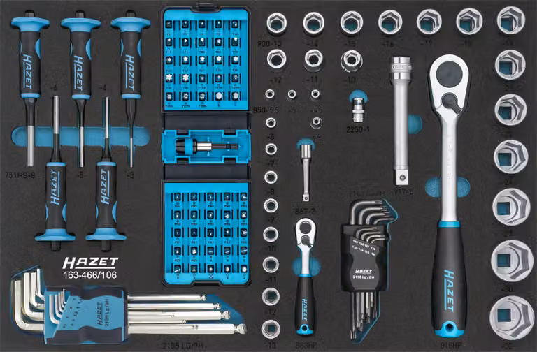 Hazet 163-466/106 Tool kit Foam padding 106-piece