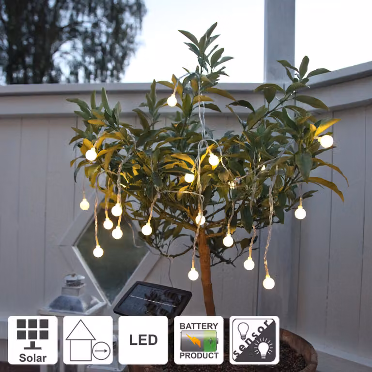 Best Season Catena luminosa solare a LED, sfere, 20 pezzi