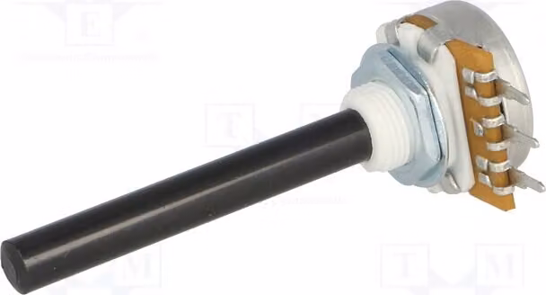 1 x Potenziometro: ±20%, diametro albero 6 mm, 0,4 W, 470 Ω, 1 giro, per montaggio su circuito stampato. Potenziometro a un giro