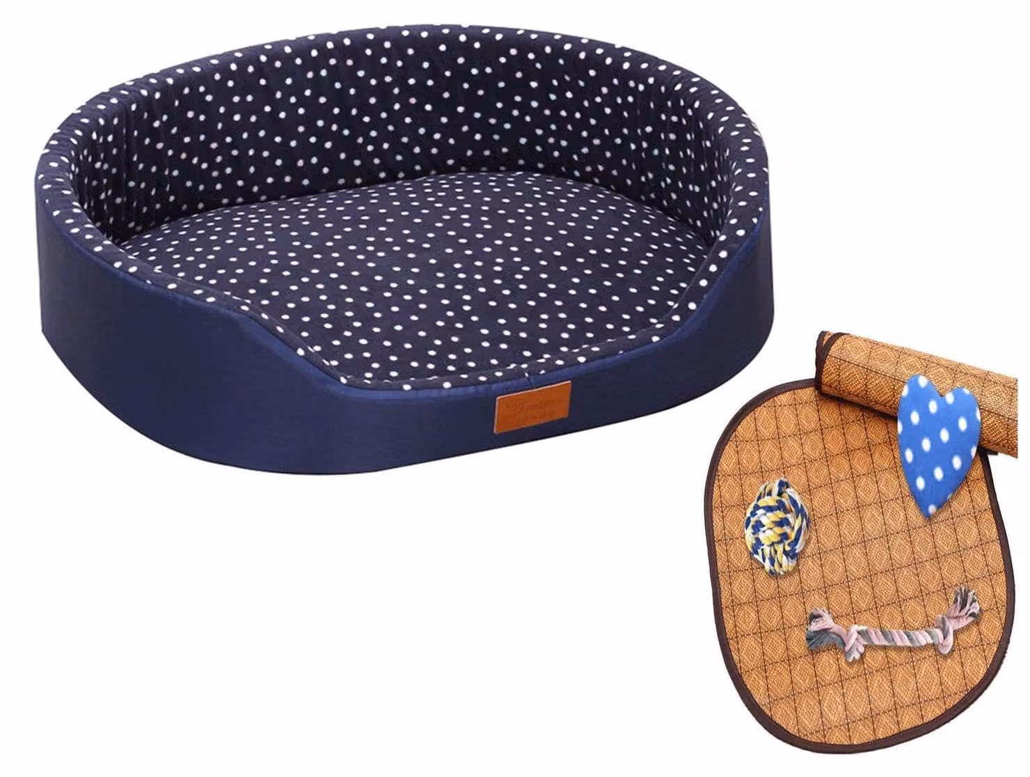 Set di cinque elementi per cuccia per cani, con cuscino refrigerante - Adatta per cani di grossa taglia