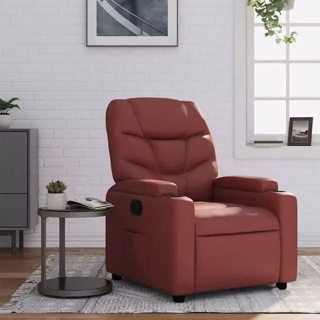 Poltrona Reclinabile Relax vidaXL in Similpelle Rossa con Braccioli e Apertura Automatica