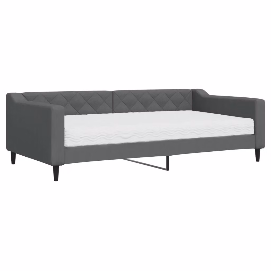 Divano Letto Moderno vidaXL in Tessuto Grigio con Materasso in Schiuma L/P/H: 223 x 110 x 67 cm – 2
