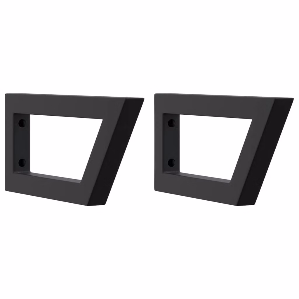 Reggimensole per Lavabo 2 pz Nere Trapezio in Acciaio