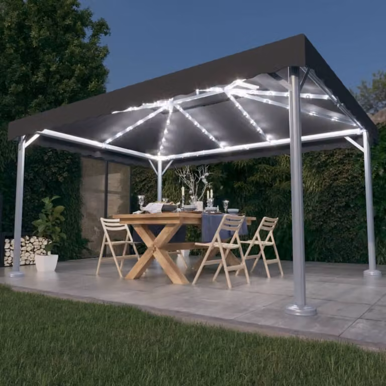 Padiglione The Living Store con luci LED 400x300 cm alluminio antracite