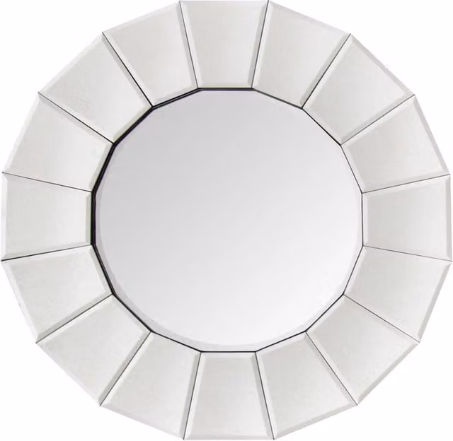 Specchio da parete rotondo Amun Vikasa Home con cornice solare a settori argentata, Diametro: 60 cm